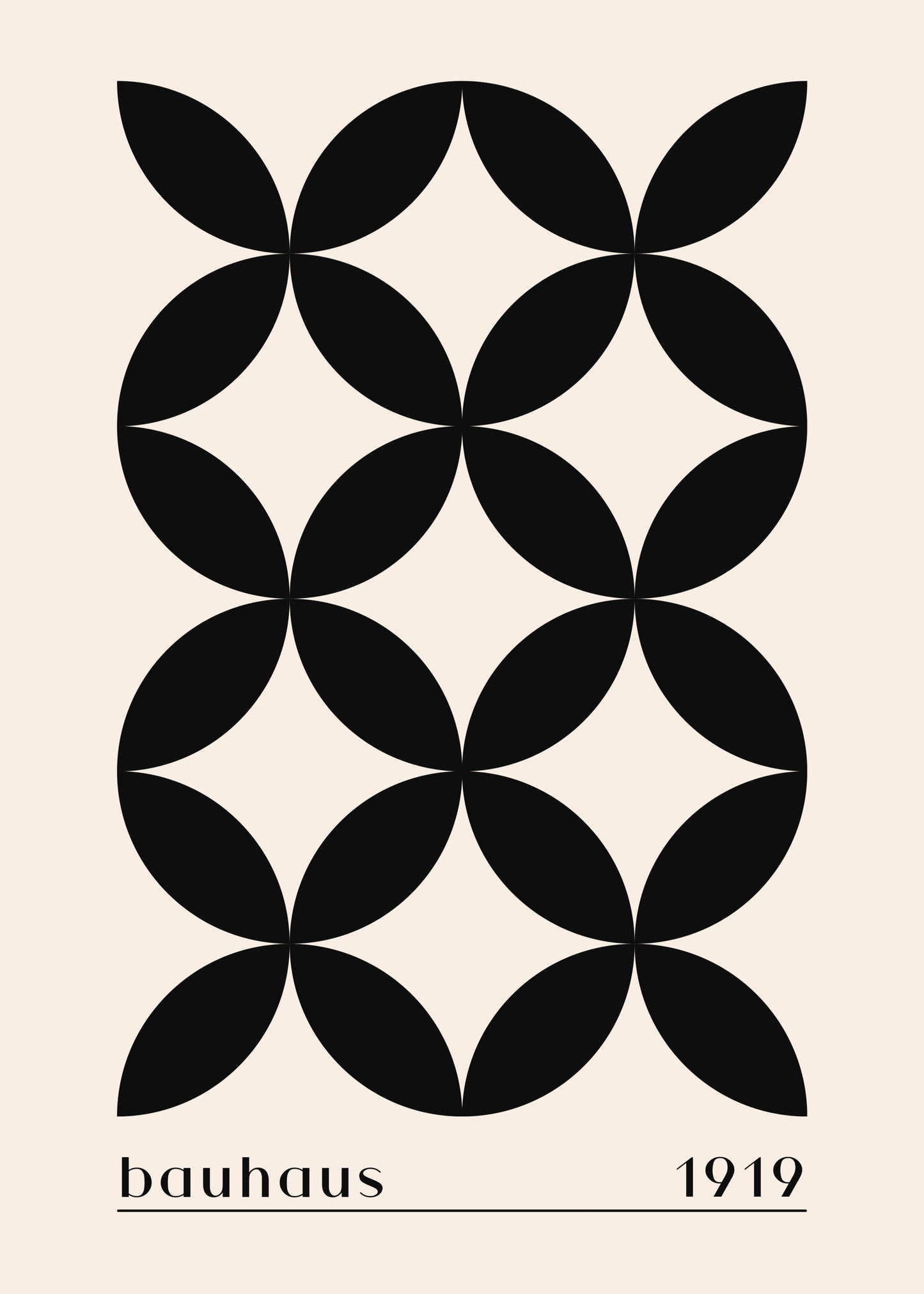 Bauhaus Organic Black Pattern