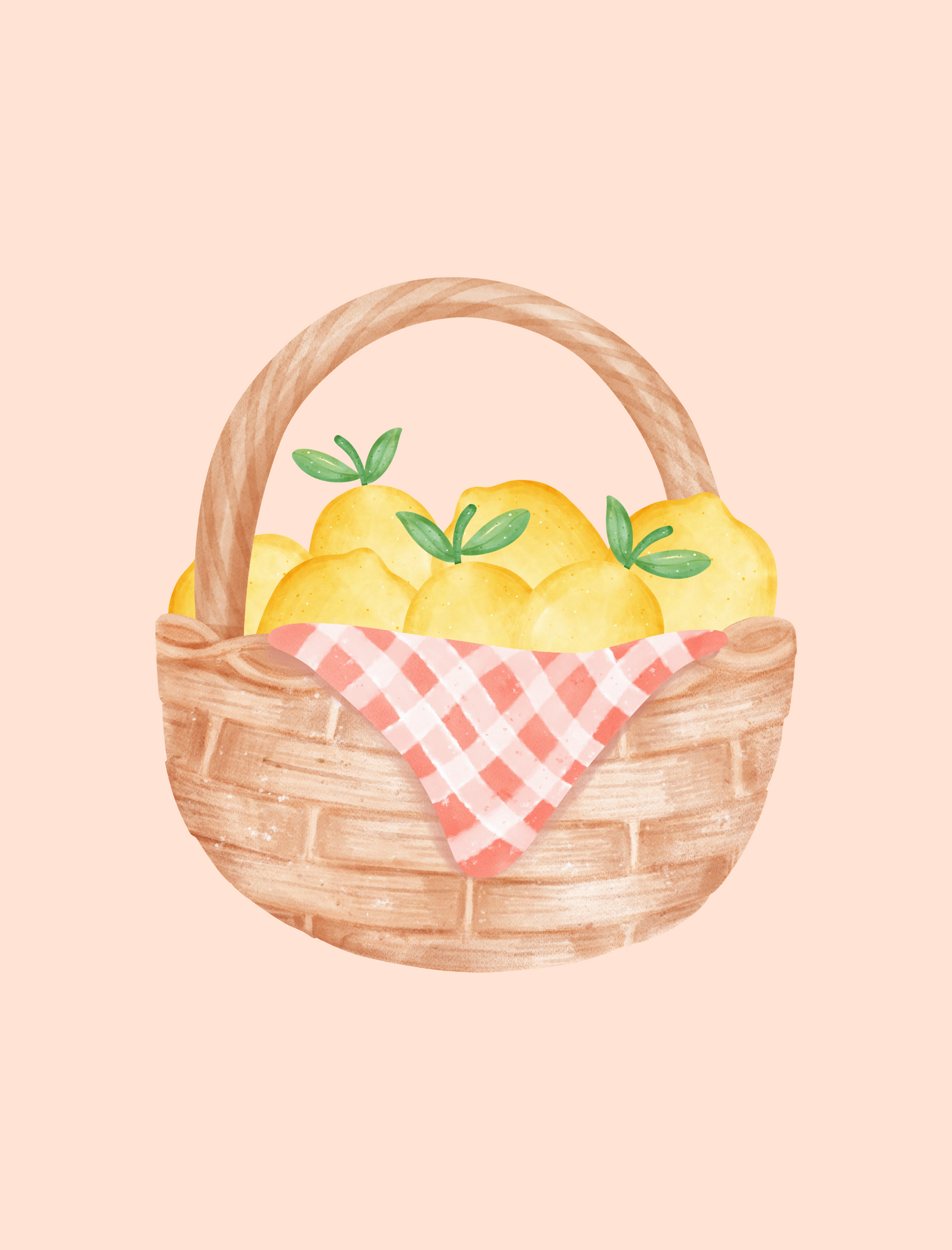 Lemon Basket Wall Art featuring a woven basket overflowing with fresh yellow lemons