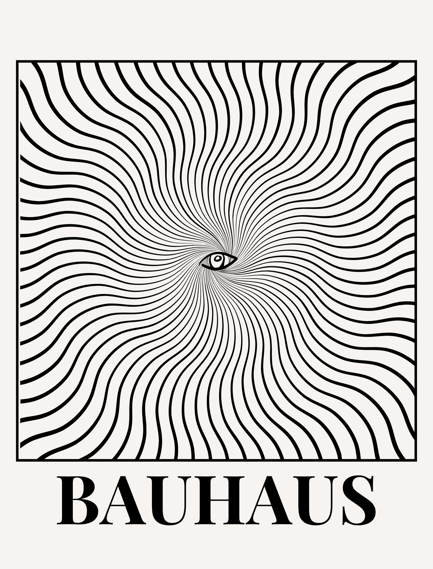 Hypnotic Eye Optical Illusion Print with black and white trippy geometric patterns