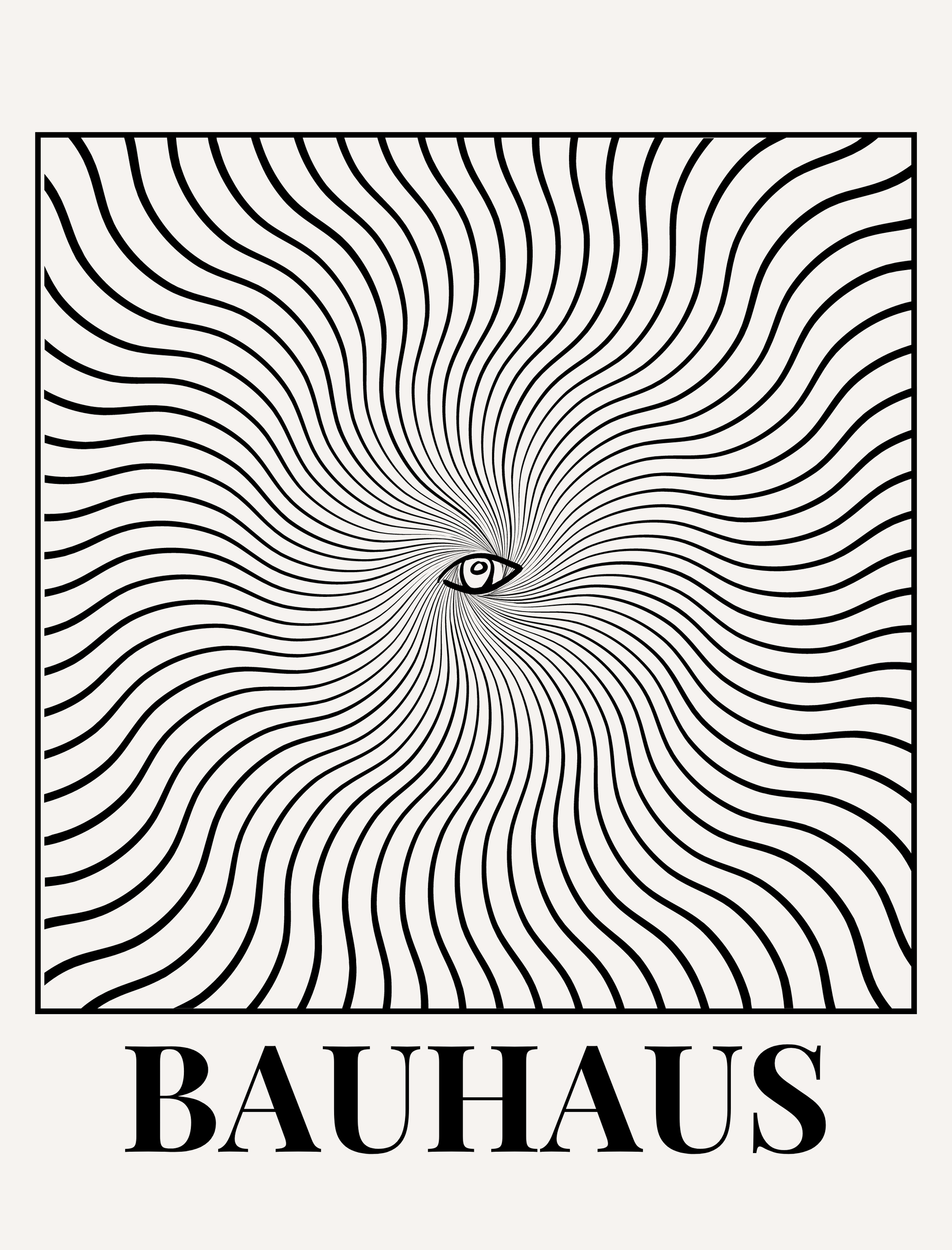 Hypnotic Eye Optical Illusion Print with black and white trippy geometric patterns