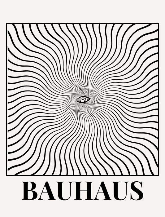 Hypnotic Eye Optical Illusion Print with black and white trippy geometric patterns