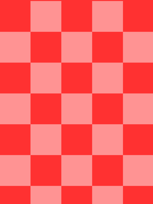 Red Pink Checkerboard Wall Art with a trendy preppy pastel checkerboard pattern