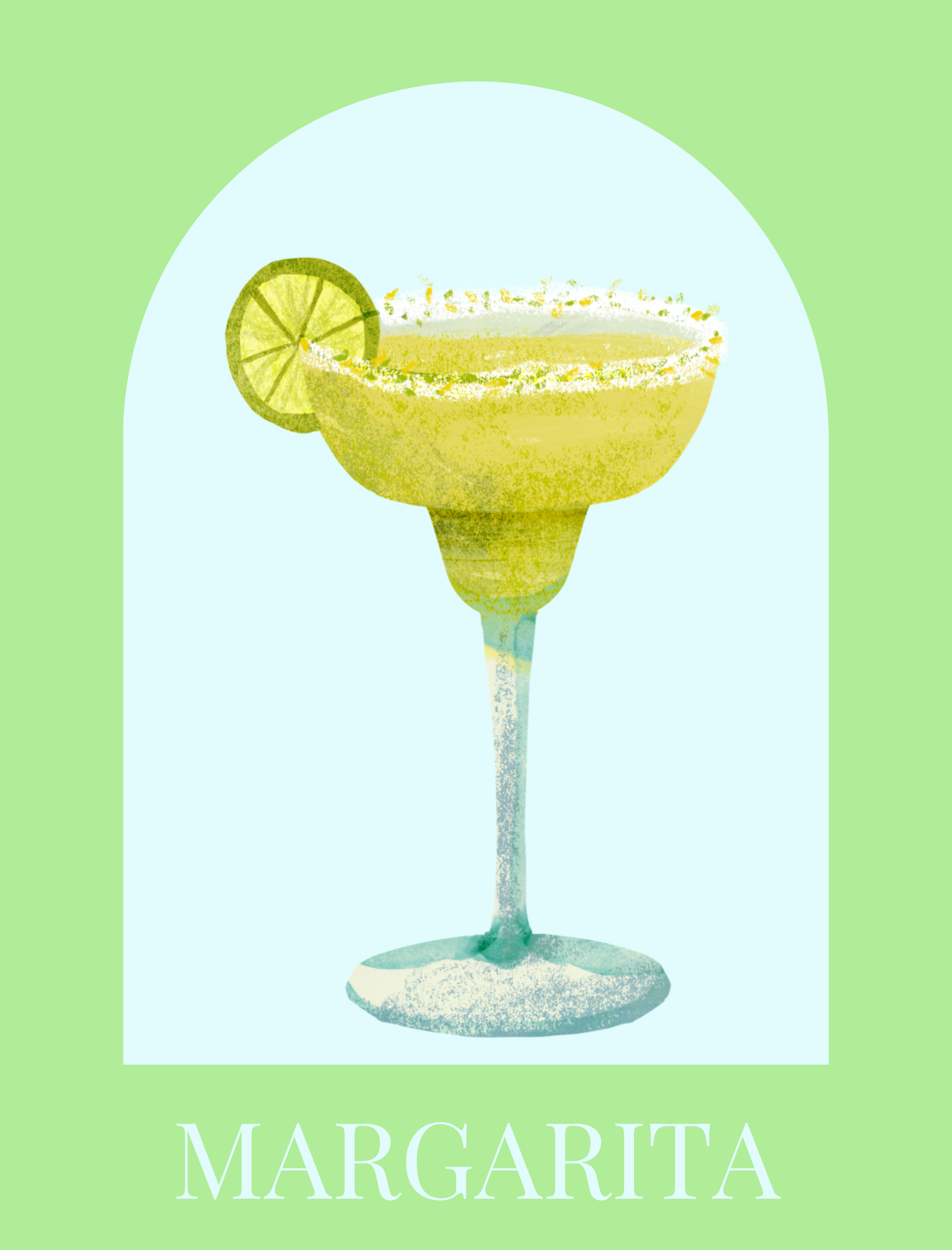Tropical Margarita Cocktail Art with a refreshing lime cocktail and a beachy aesthetic