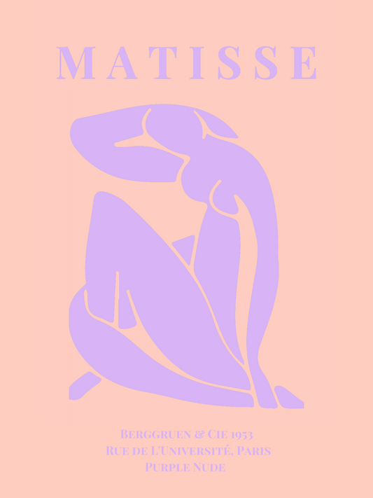 Elegant Lavender Nude Print with a minimalist line art silhouette and lavender watercolor accents