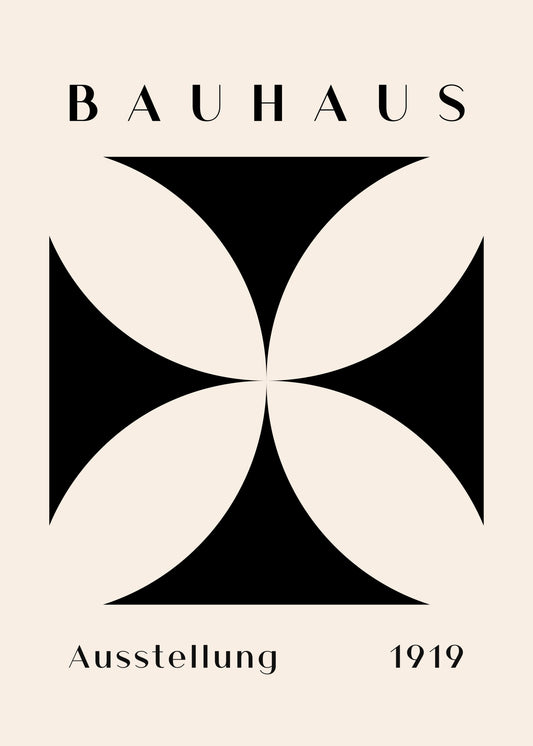 Bauhaus Black Floral Geometry