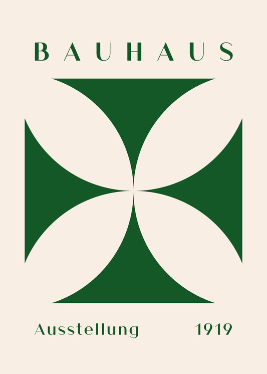 Bauhaus Green Geometric Flower
