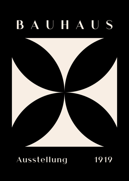 Bauhaus Black Minimal Flower