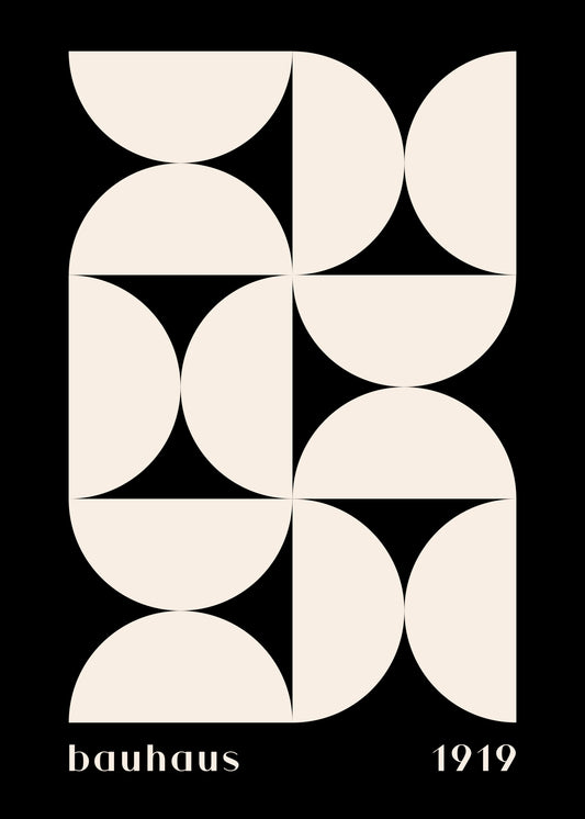 Bauhaus Ivory Geometric Pattern