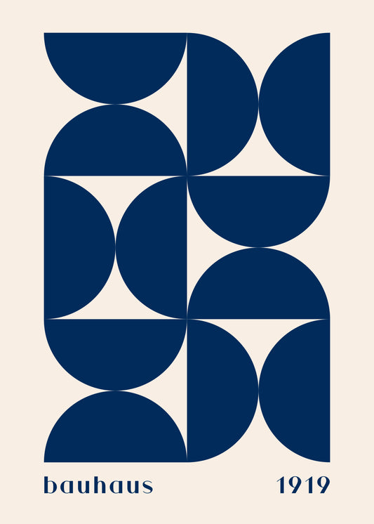 Bauhaus Blue Geometric Blocks