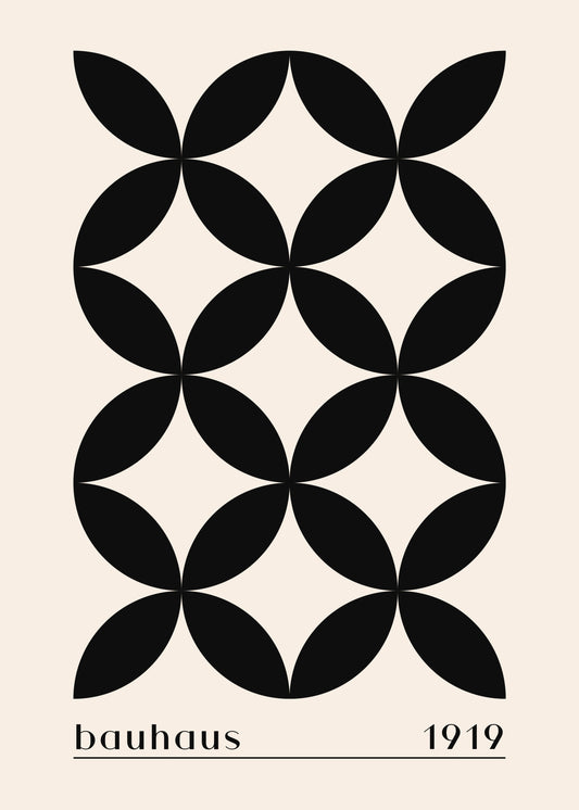 Bauhaus Organic Black Pattern