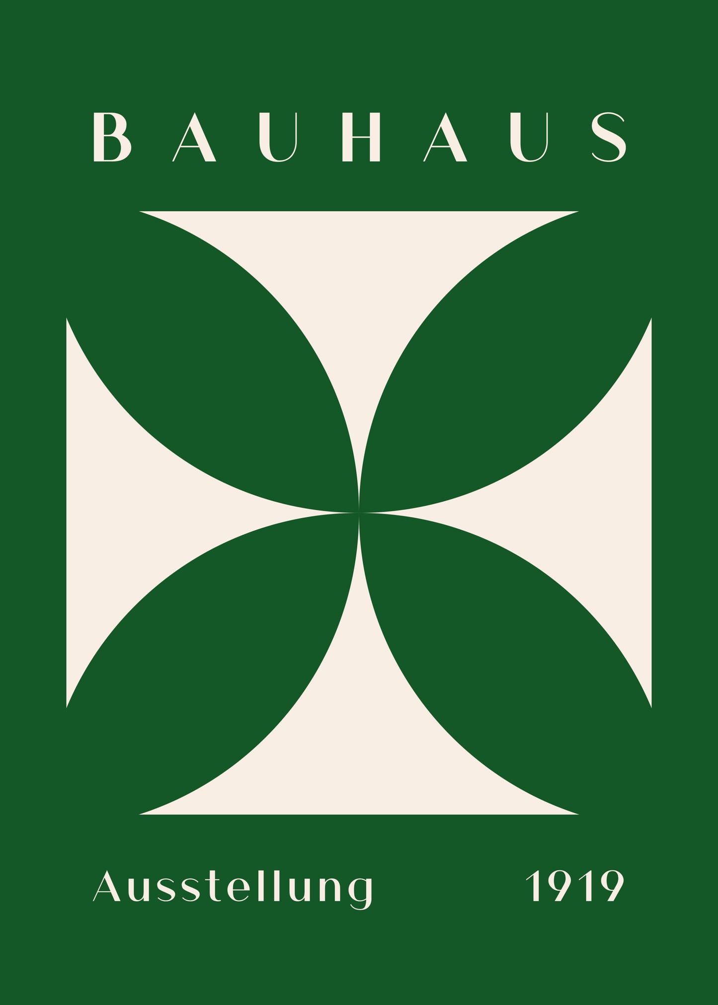 Bauhaus Green Abstract Flower