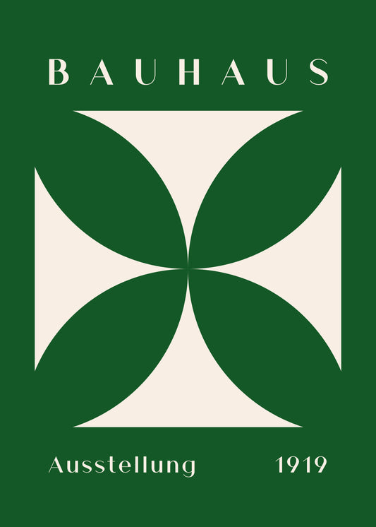 Bauhaus Green Abstract Flower