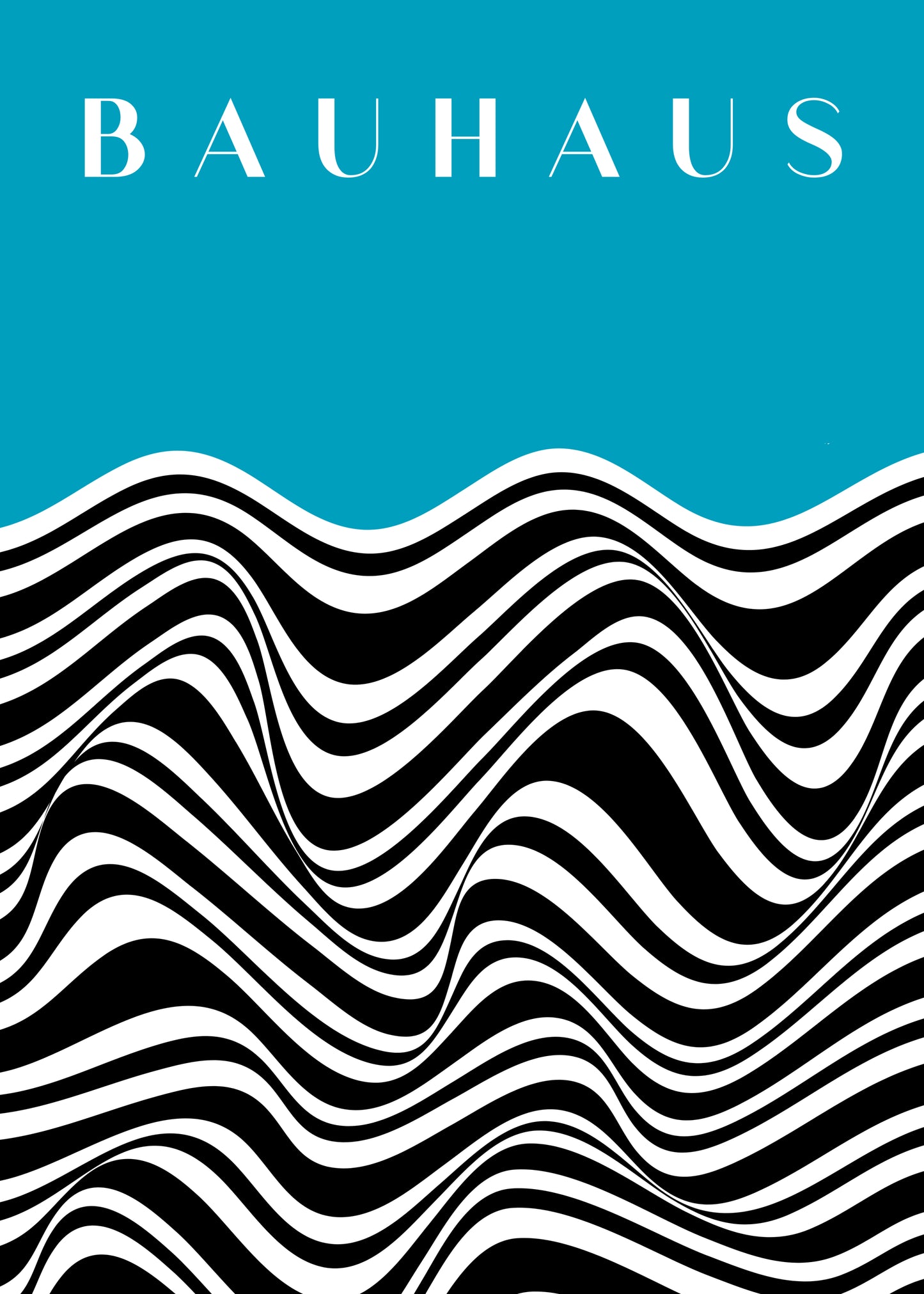 Bauhaus Blue Wave Poster