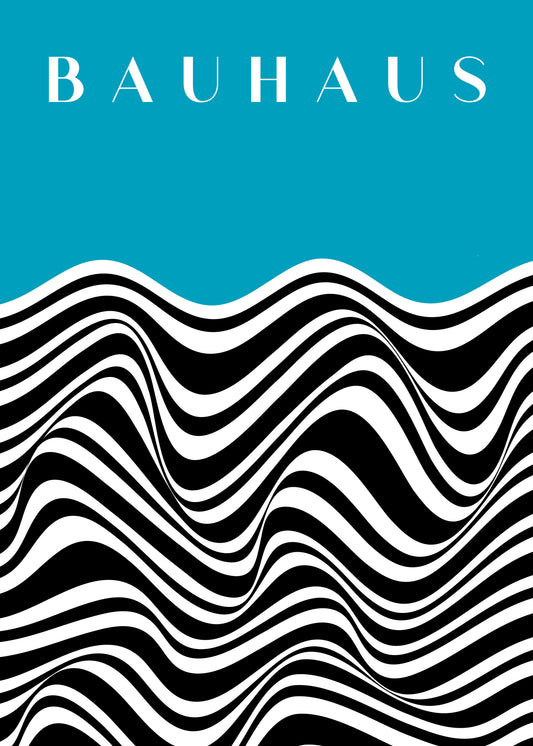 Bauhaus Blue Wave Poster