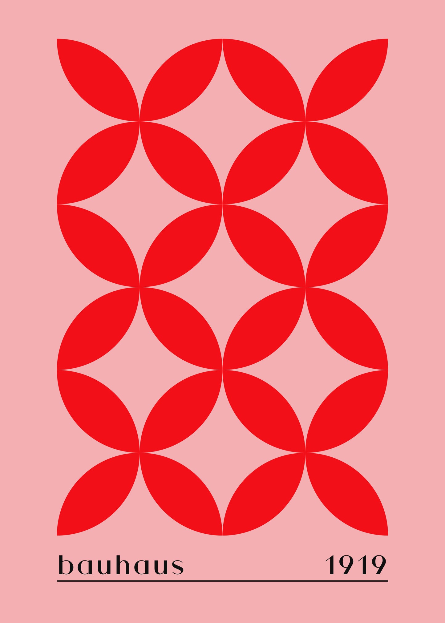 Bauhaus Red Geometric Grid