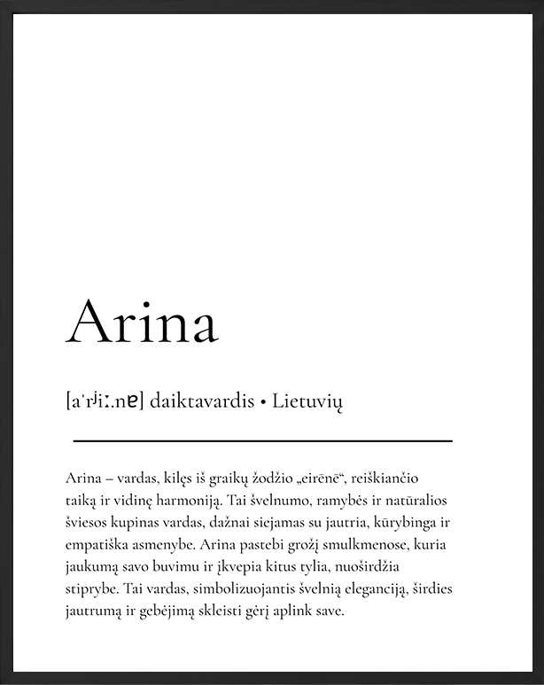 Vardo reikšmes plakatas