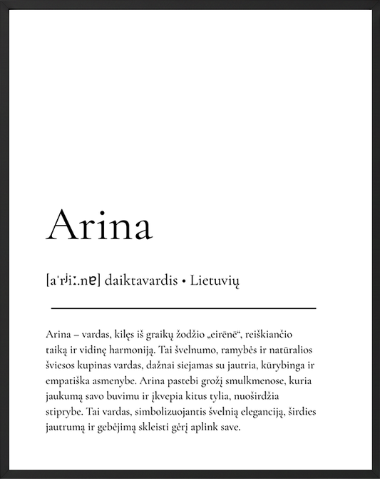 Vardo reikšmes plakatas